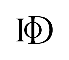 Logo with the initials 'ID' in black on a white background.
