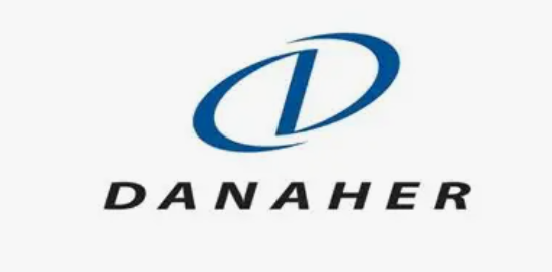 DANAHER logo with a stylized blue 'D' and the company name in black capital letters