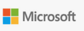 Microsoft logo with four colored squares and the word 'Microsoft' next to it.