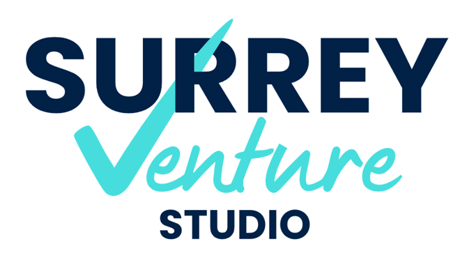 Surrey Venture Studio logo with text and check mark symbol.