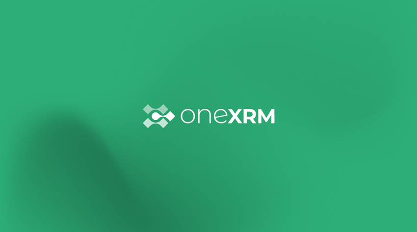 Green background with the white and black logo and text "oneXRM" in the center.