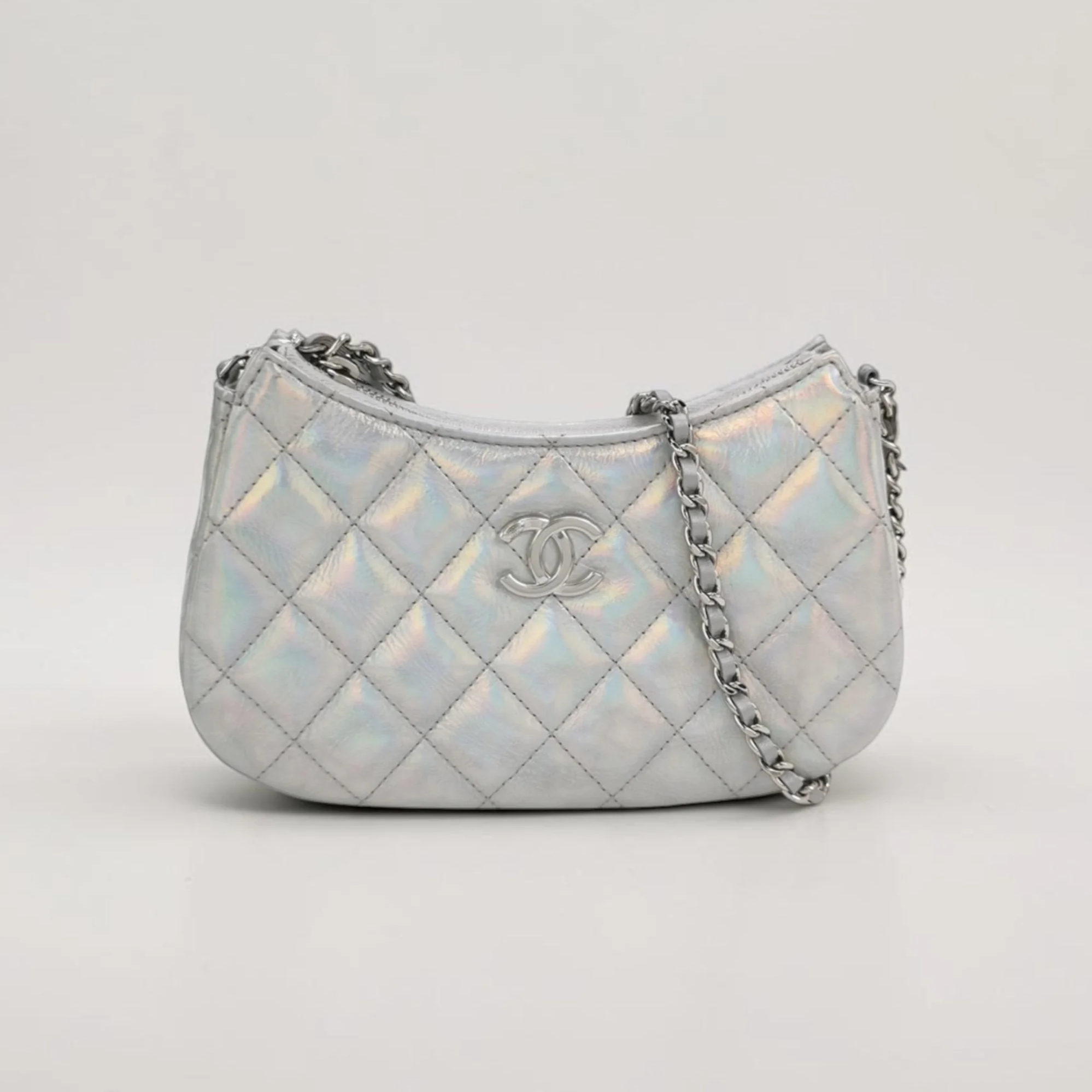 Chanel Iridescent Holographic Clutch with Chain