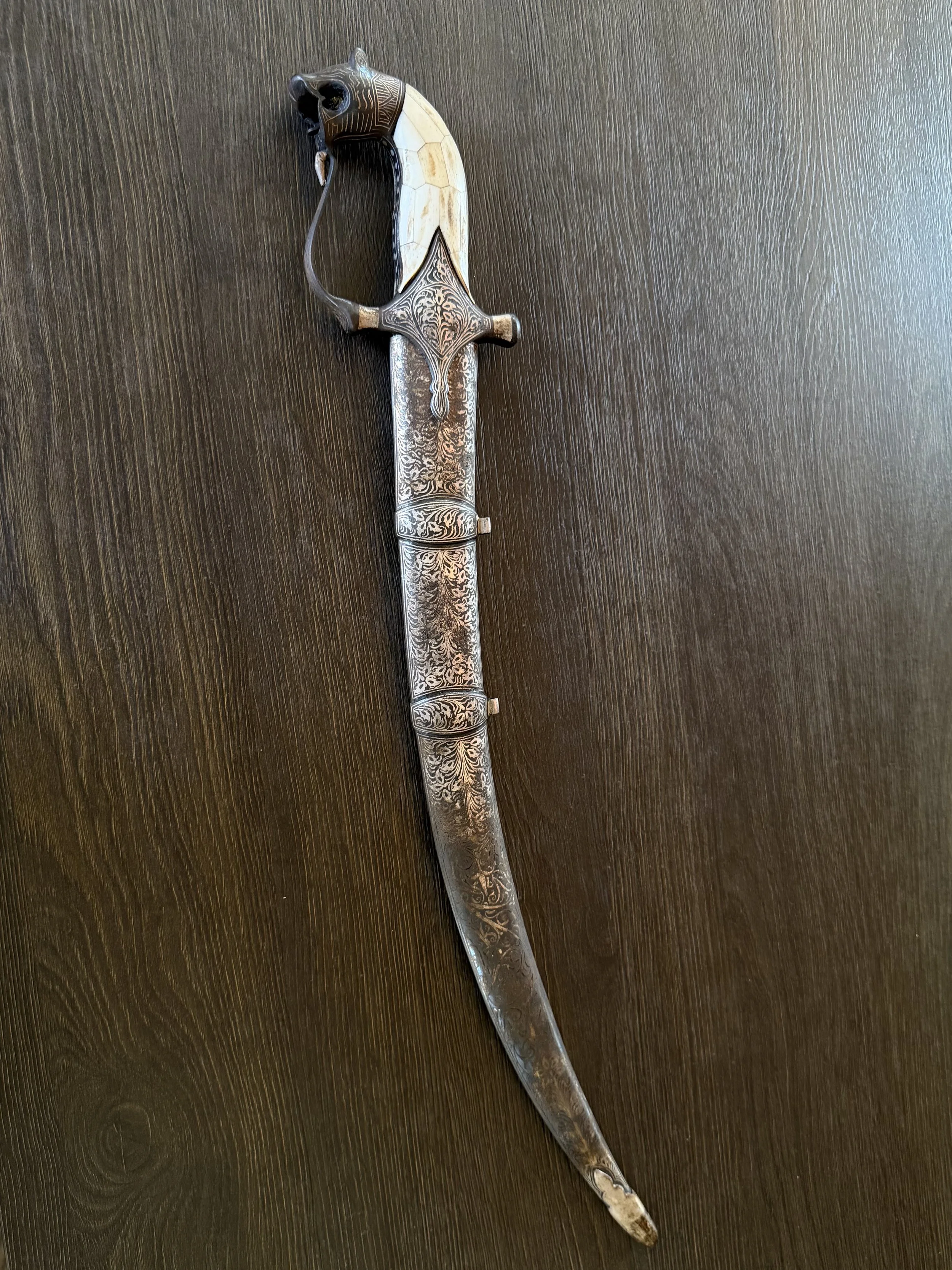 Indian Steel Dagger Lion Head Handle.jpg