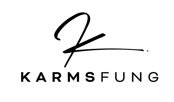 KARMSFUNG logo with signature style script and wordmark