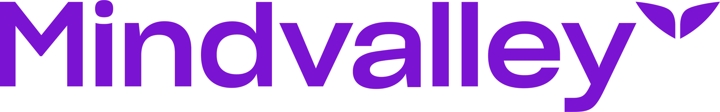 The word 'MindyValley' in large, purple, stylized font with a small leaf attached to the letter 'y'.