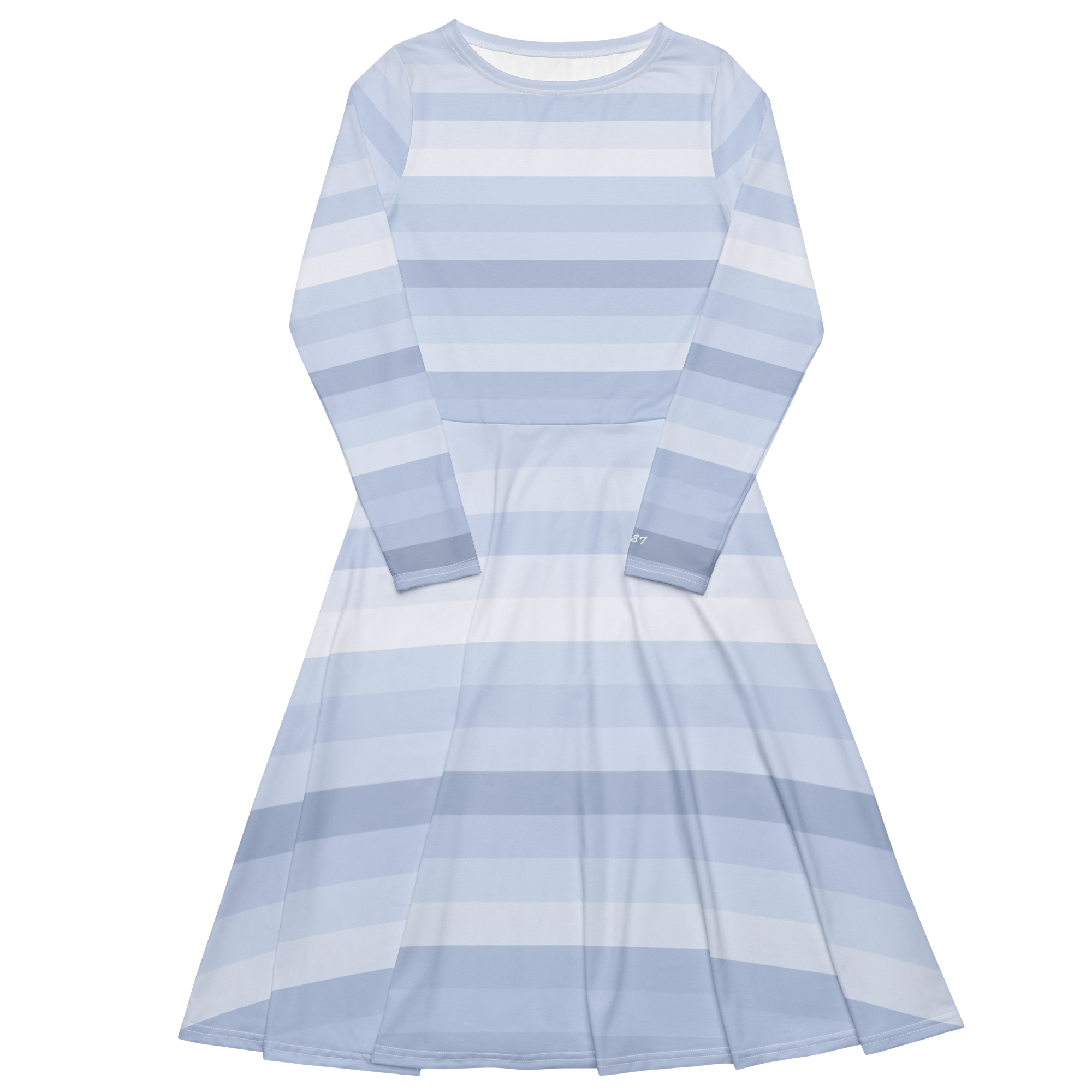 Women's Artist long sleeve Midi Dress (Light Blue)