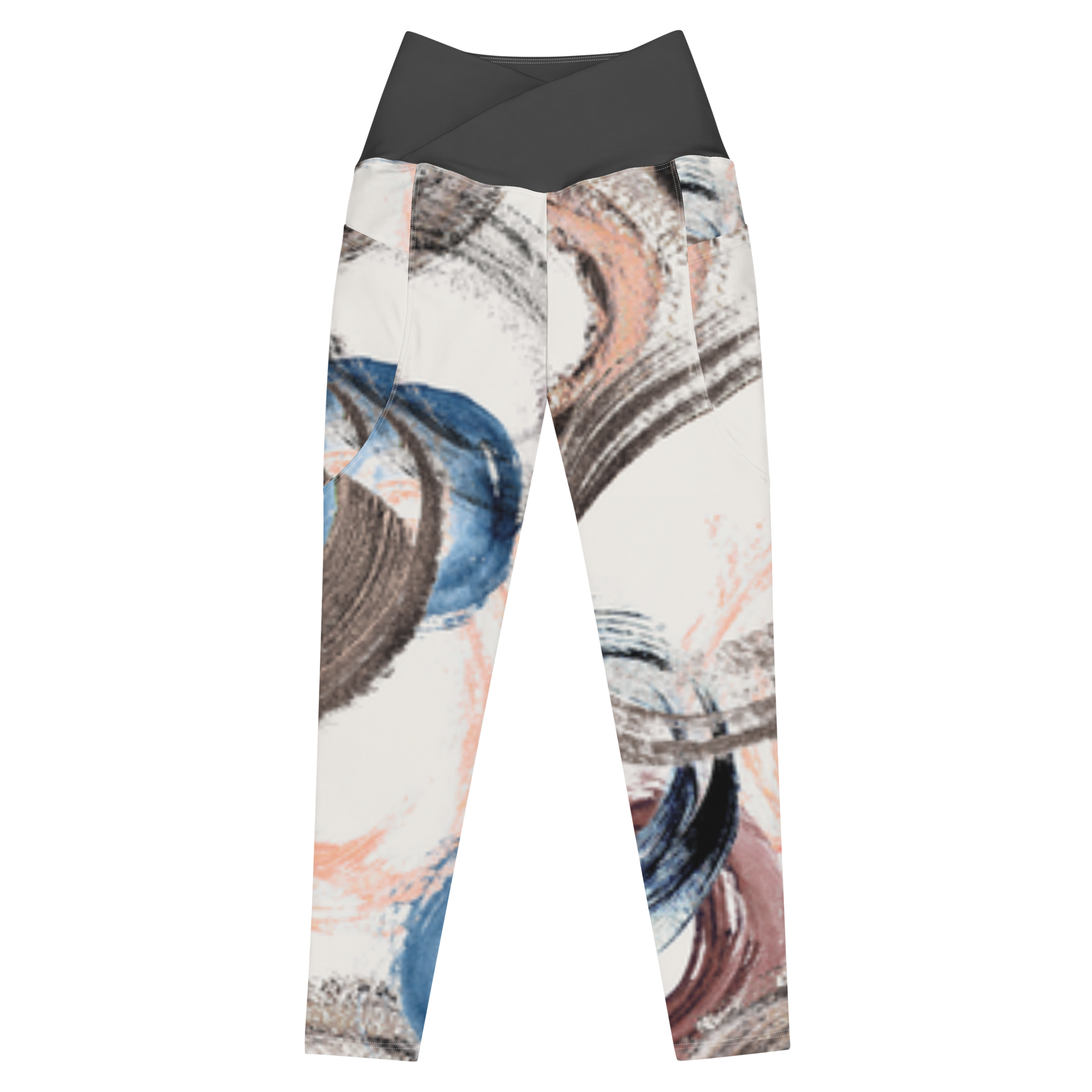 Women's  Abstract Art crossover leggings with pockets