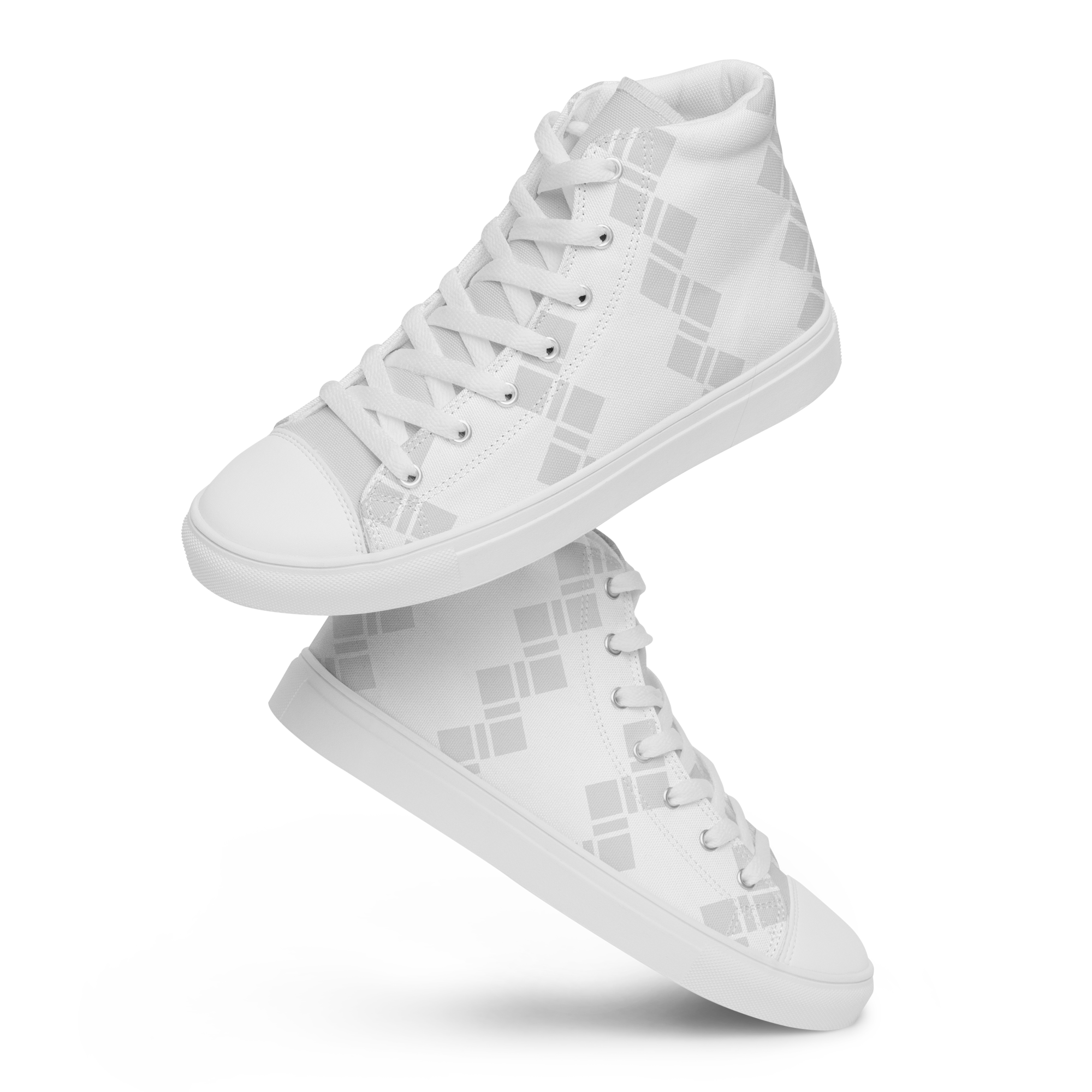 Men’s high top canvas shoes - White & Silver
