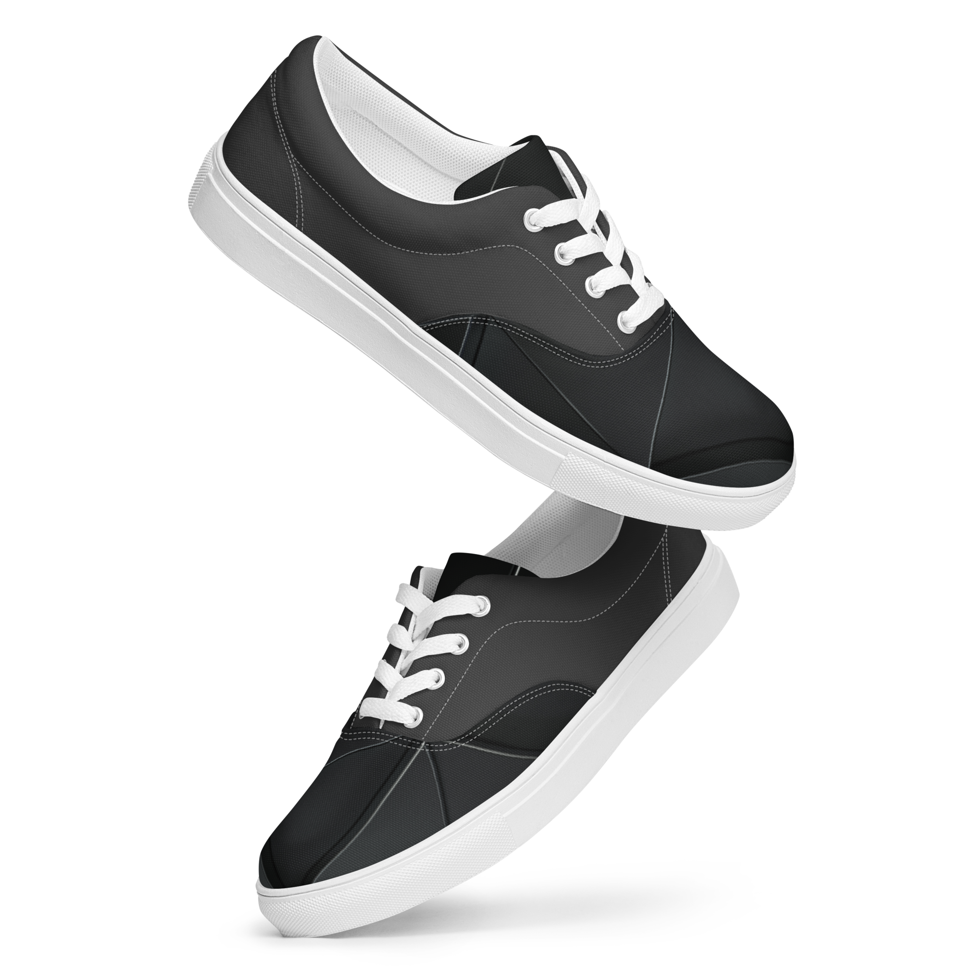 Men’s lace-up canvas shoes - Black & Gray