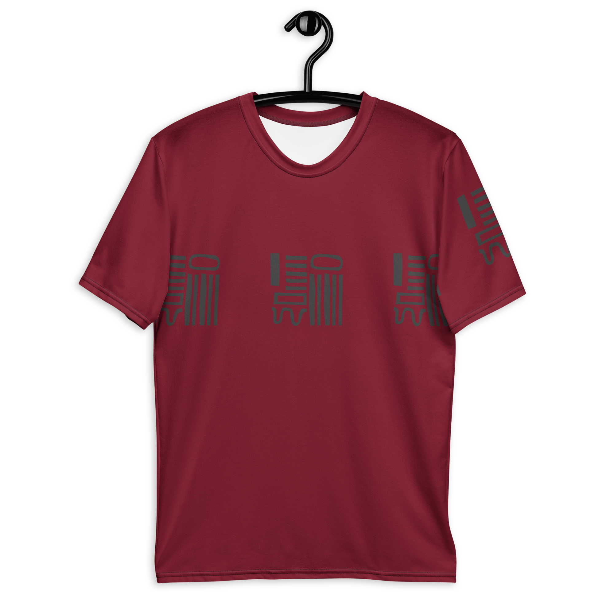 Men's Pattern Art T-Shirt  (Burgundy)