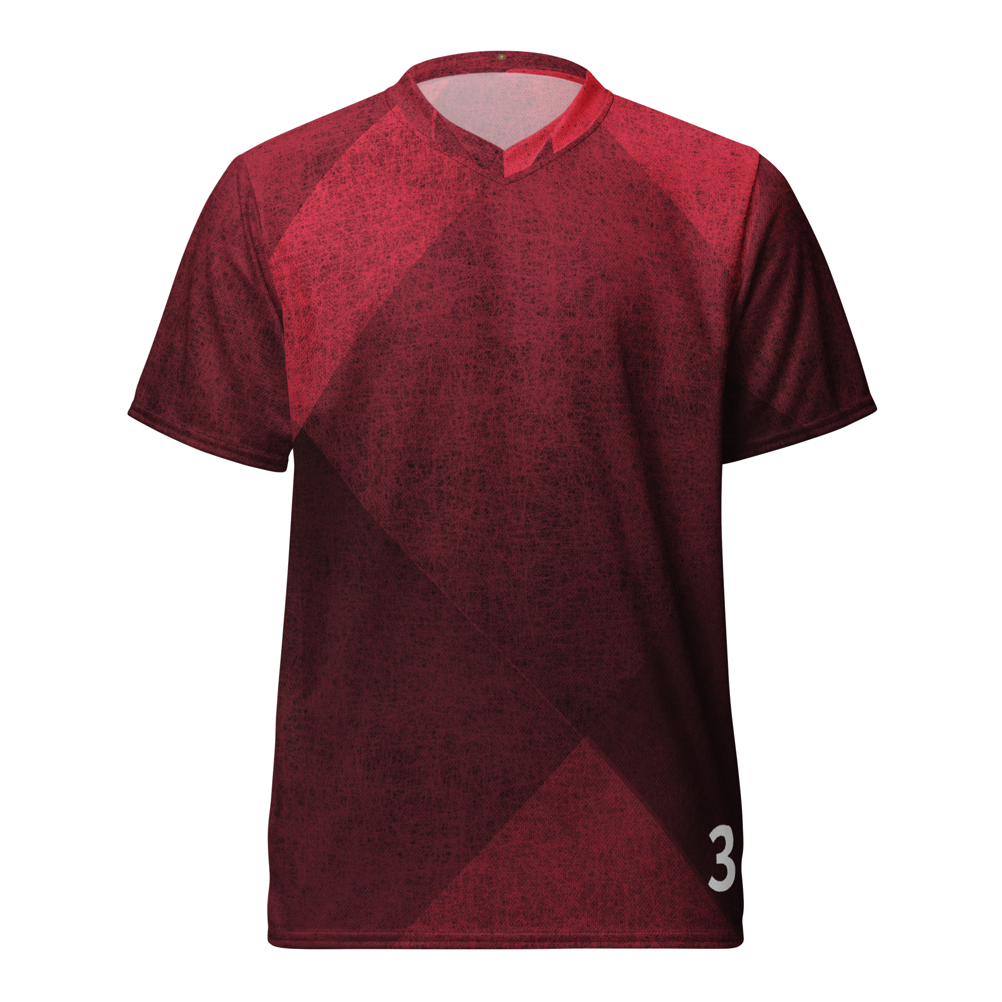 Unisex recycled polyester fabric sports jersey 3 Burgundy