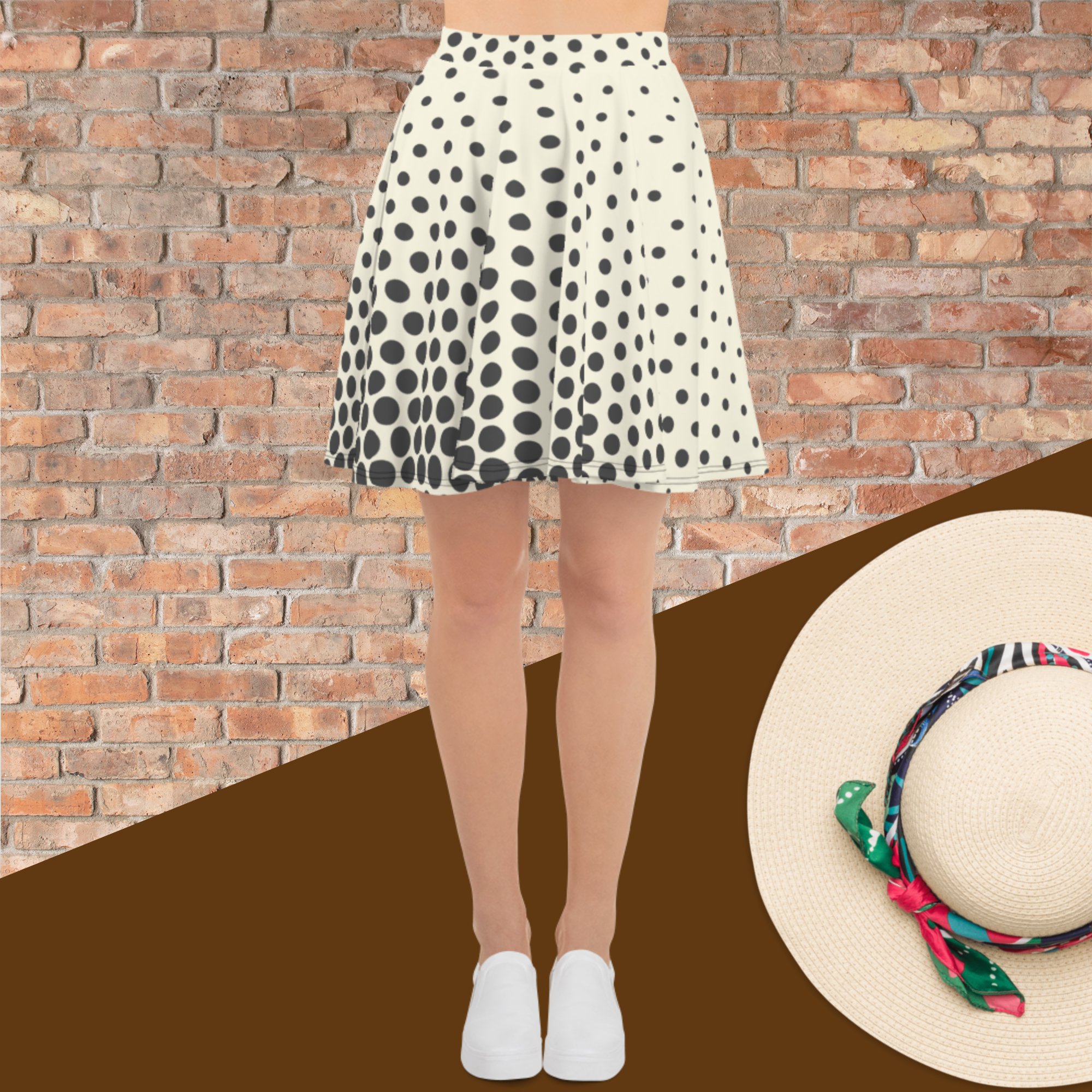Women's Dot Art Skater Skirt