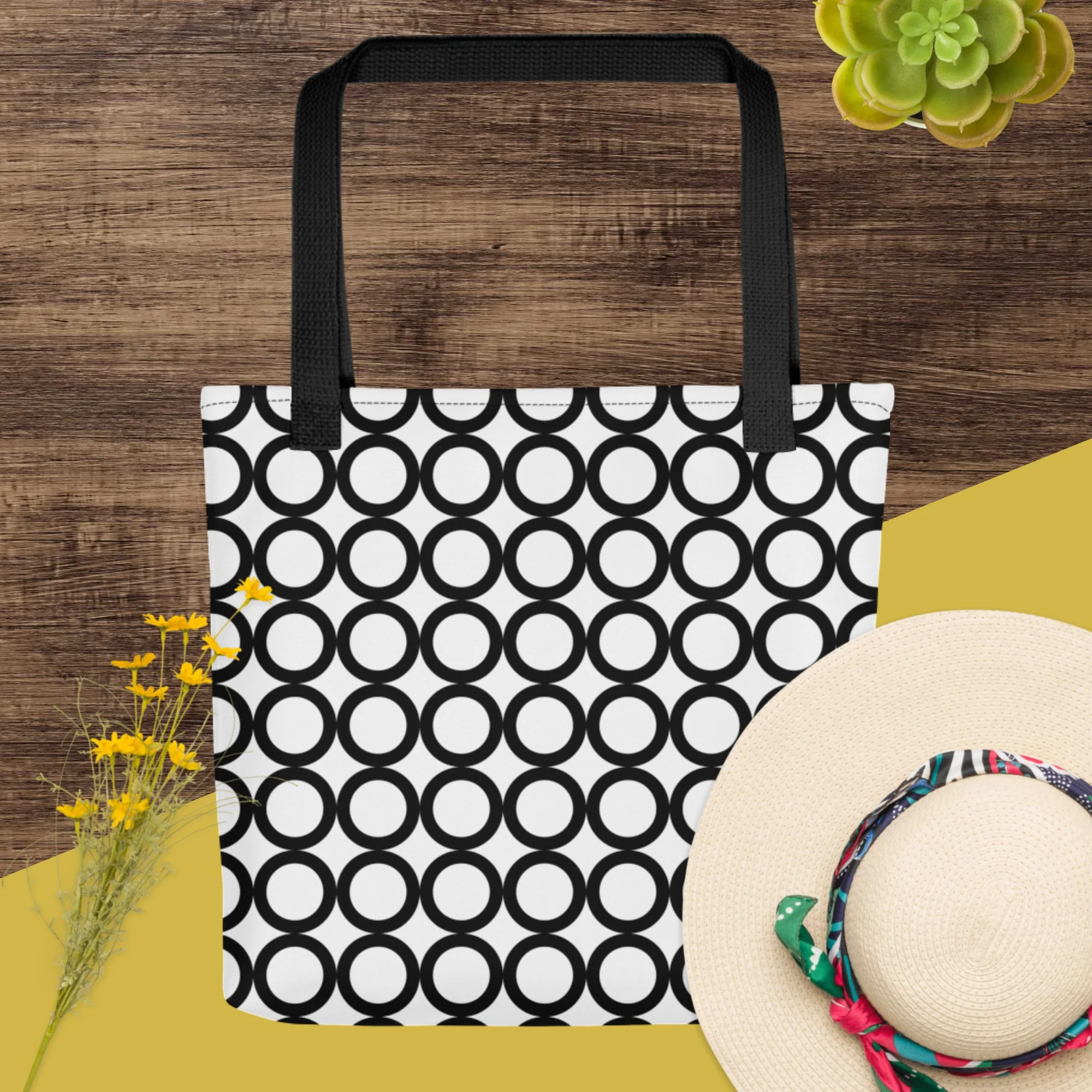 Women's Pattern Art Tote bag (white)