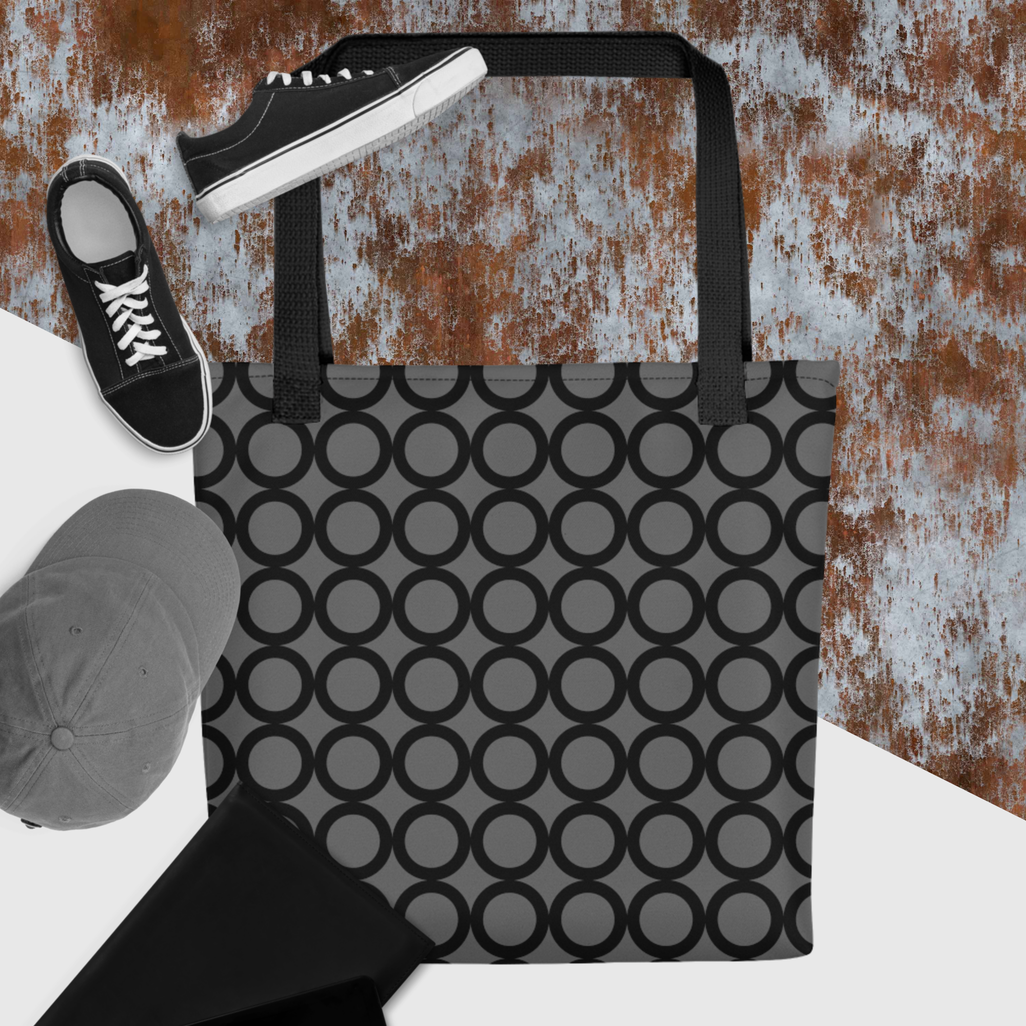 Women's Pattern Art Tote bag (Gray)