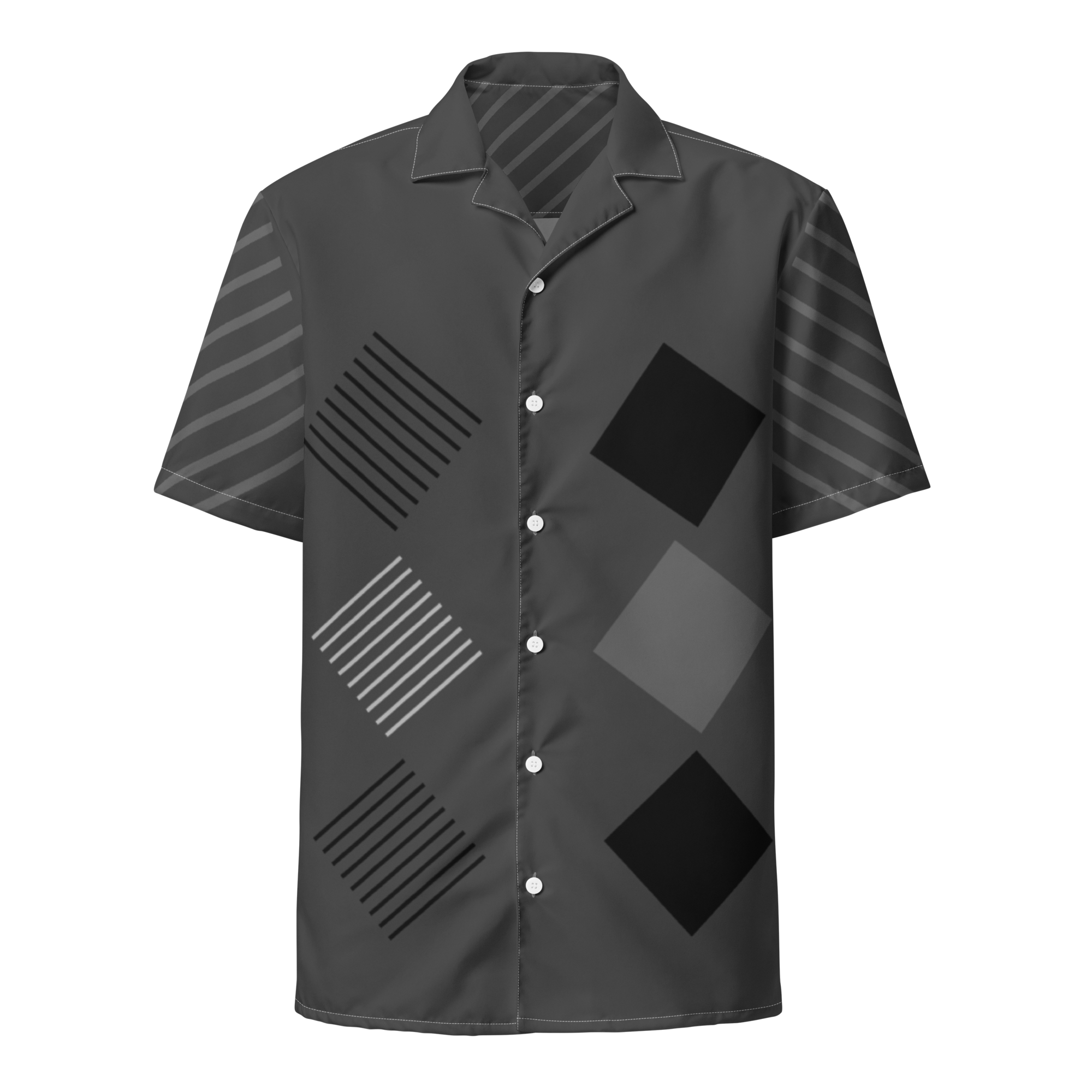 Unisex Design Art button shirt (Gray)
