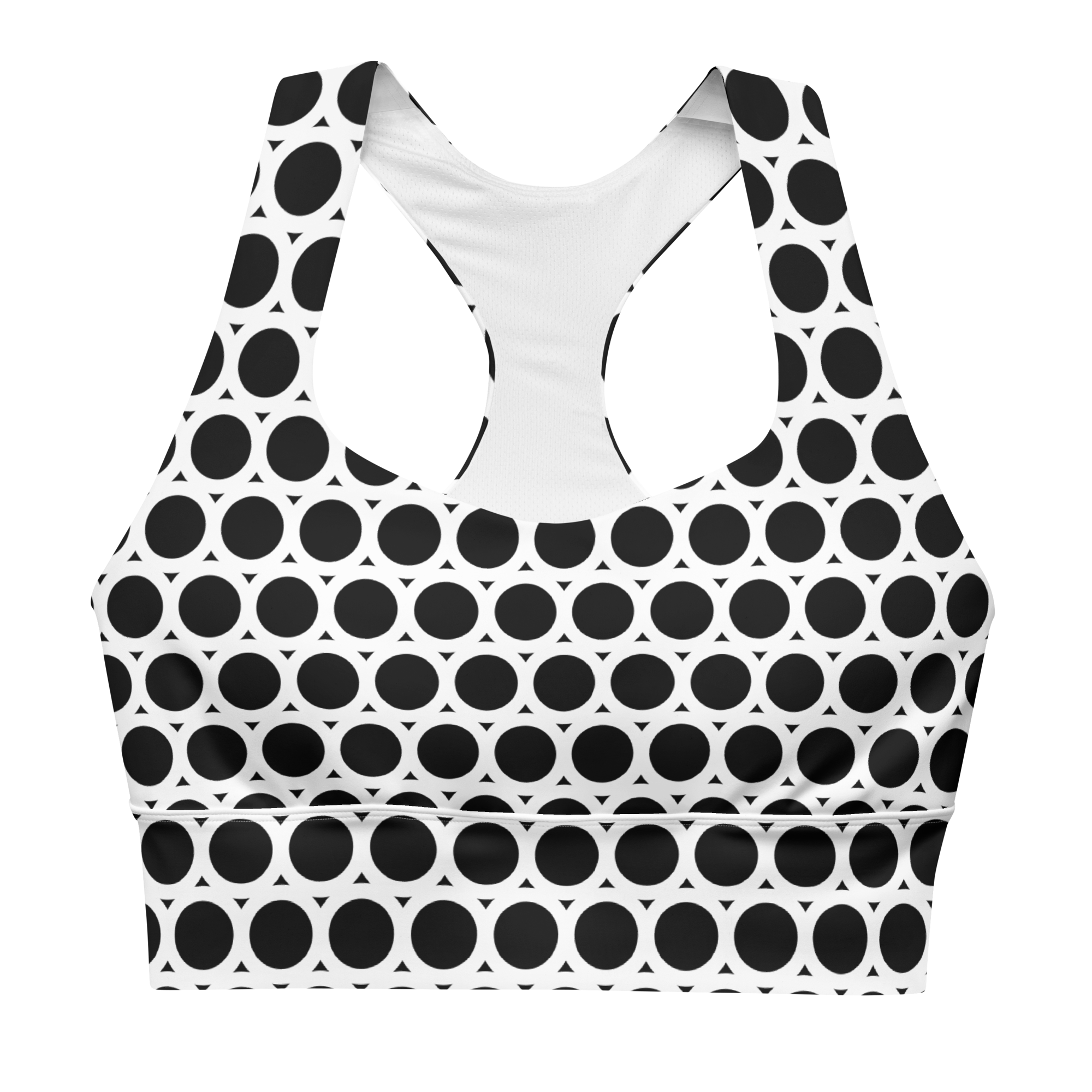 Women's Pattern Art Longline sports bra (Black)