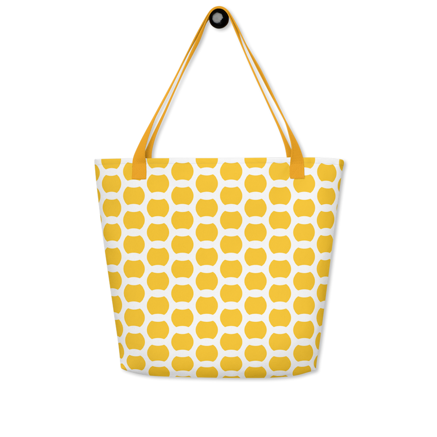 Women's Pattern Art Tote Bag w/Pocket (Lemon)