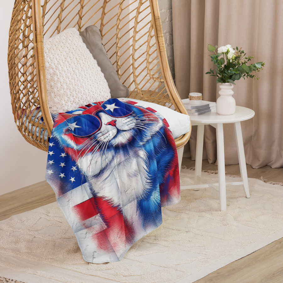 Sherpa Blanket 4th of July theme