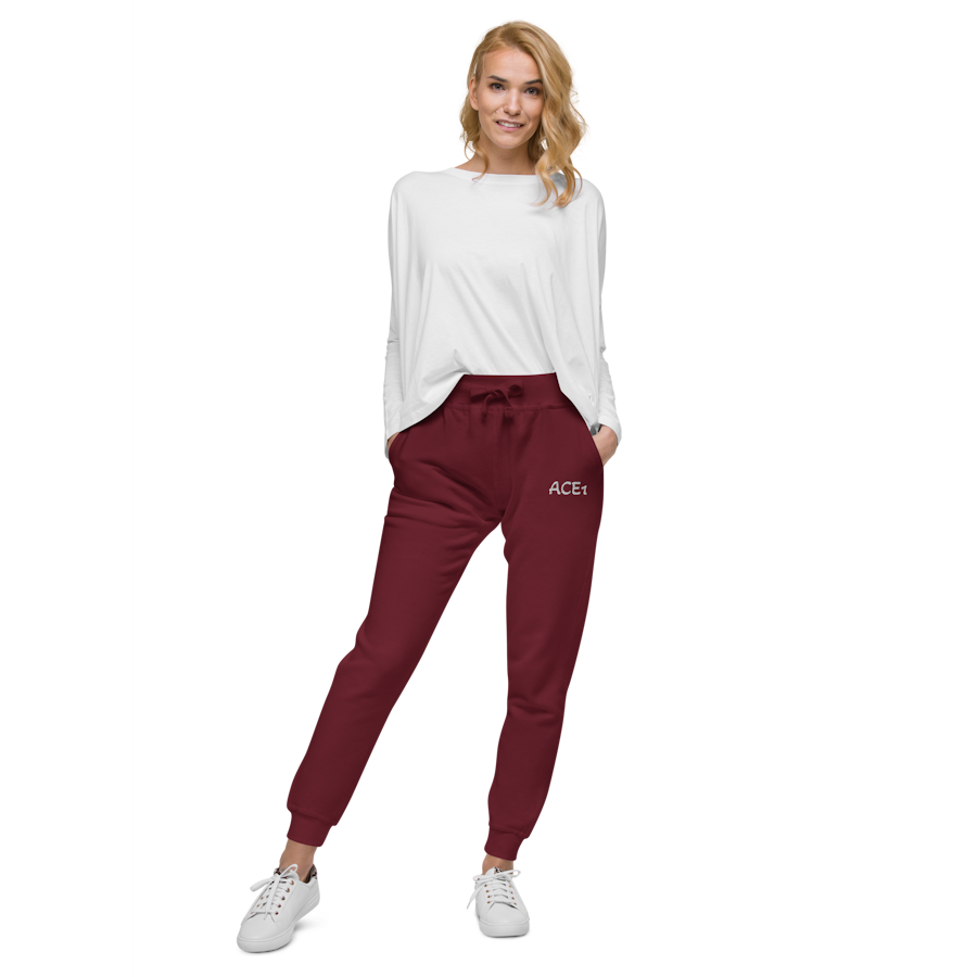 unisex-fleece-sweatpants-maroon-front-6a52b1f3c7727.png