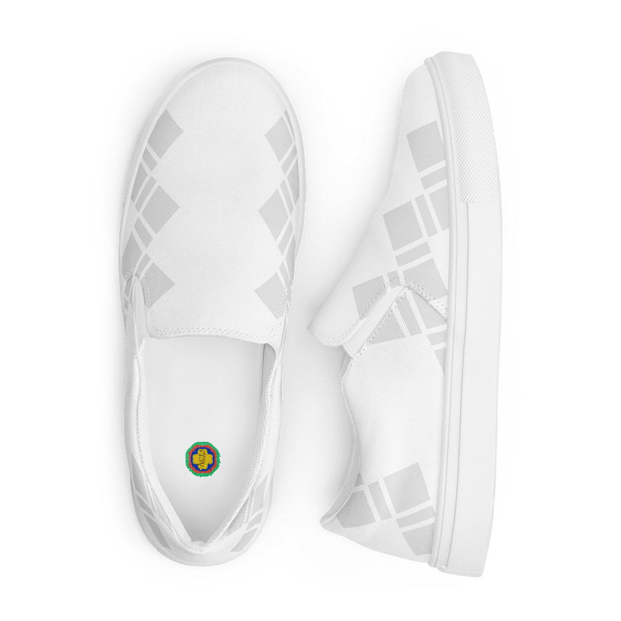 Men’s slip-on canvas shoes - White & Silver