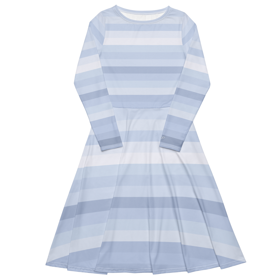 Women's Artist long sleeve Midi Dress (Light Blue)