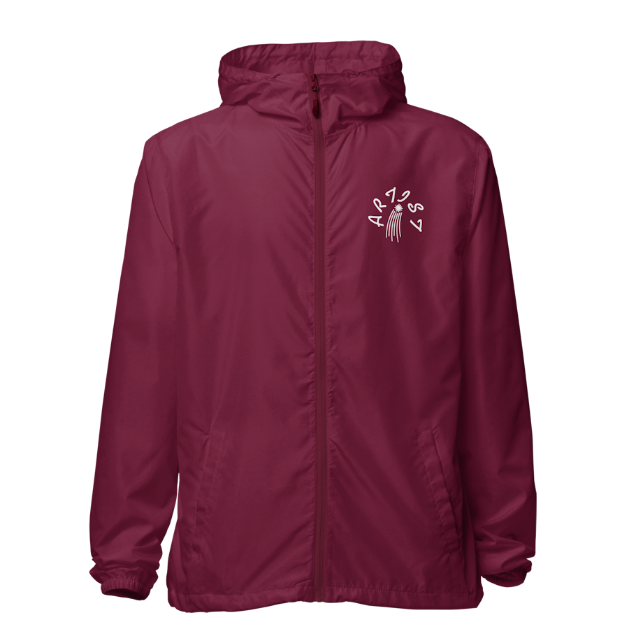 unisex-lightweight-zip-up-windbreaker-maroon-front-6a491b35ad65a.png