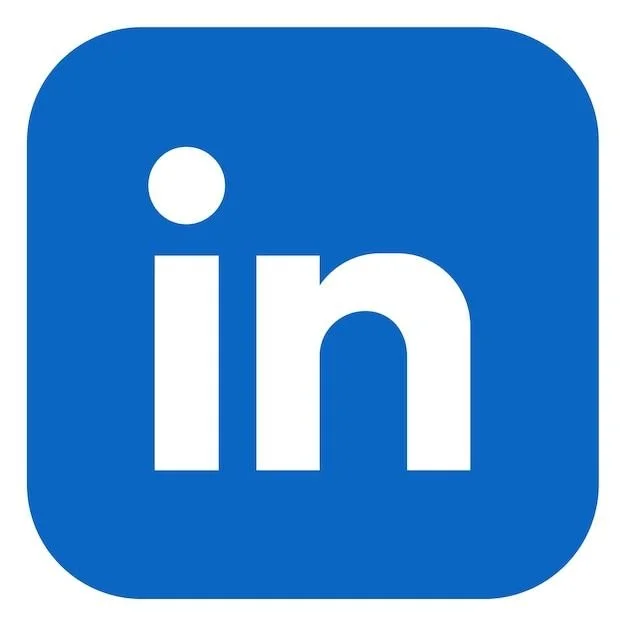 LinkedIn logo with white letters 'in' on a blue square background with rounded corners.