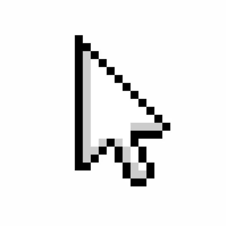 Pixelated computer cursor arrow pointing to the right.