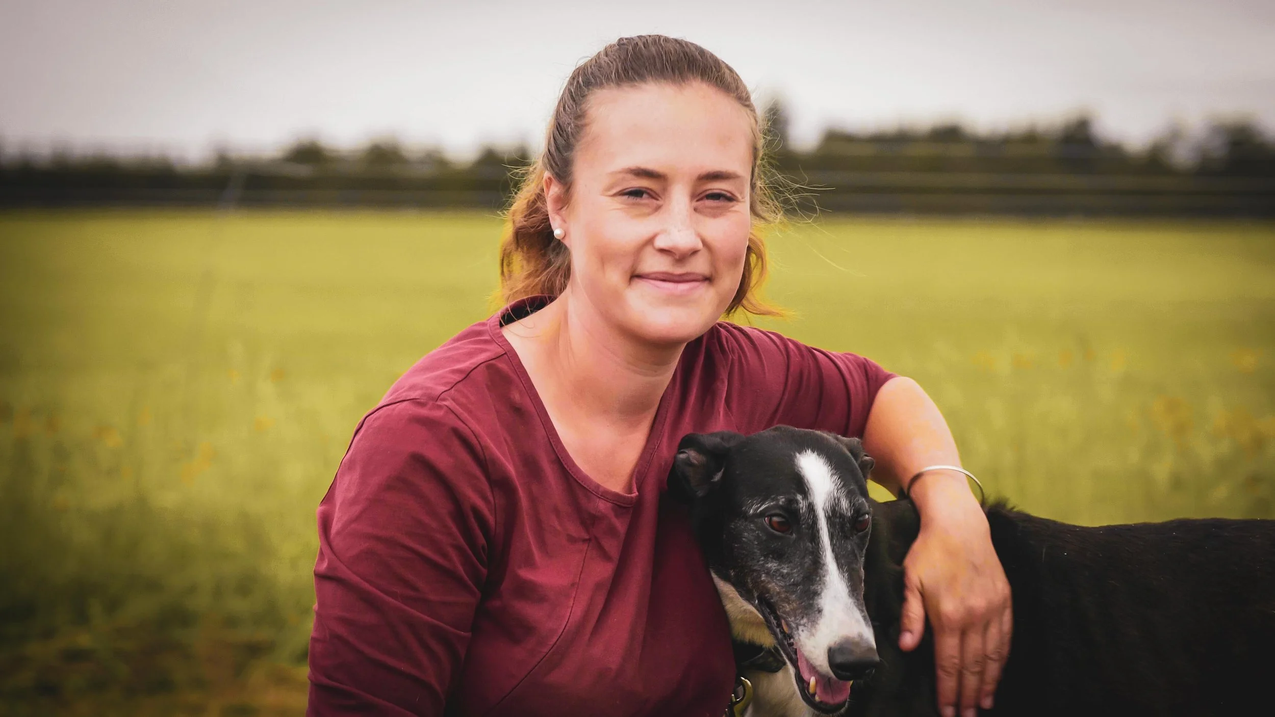 Sarah Clausen, greyhound and family life