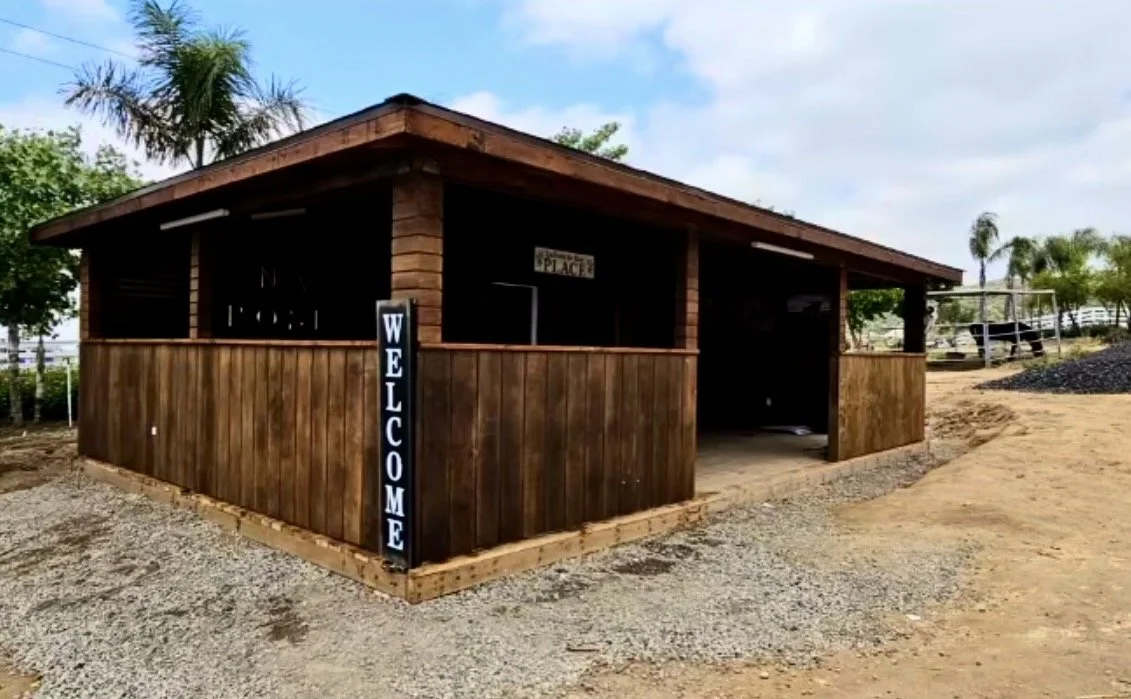 Wooden shelter with a