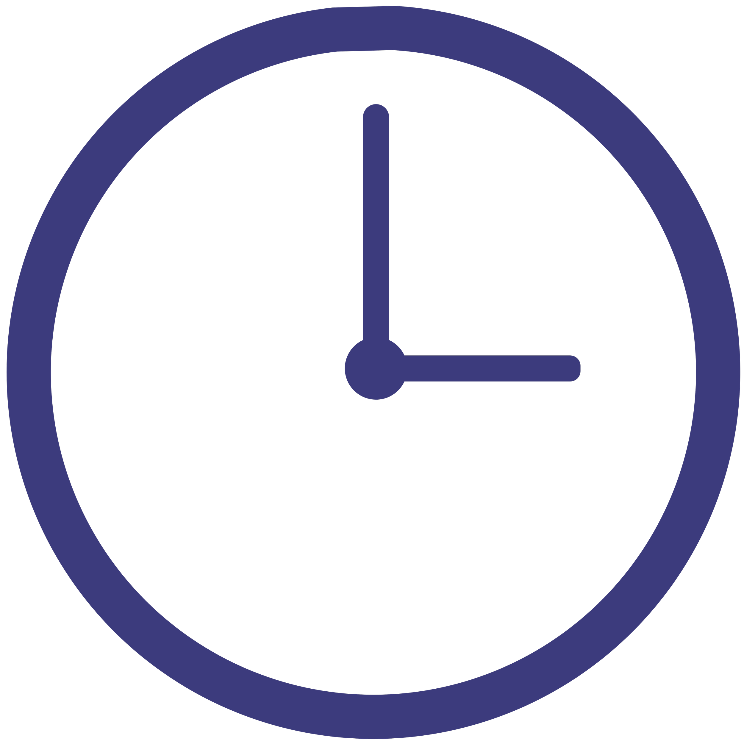 A dark blue clock showing 12:15.