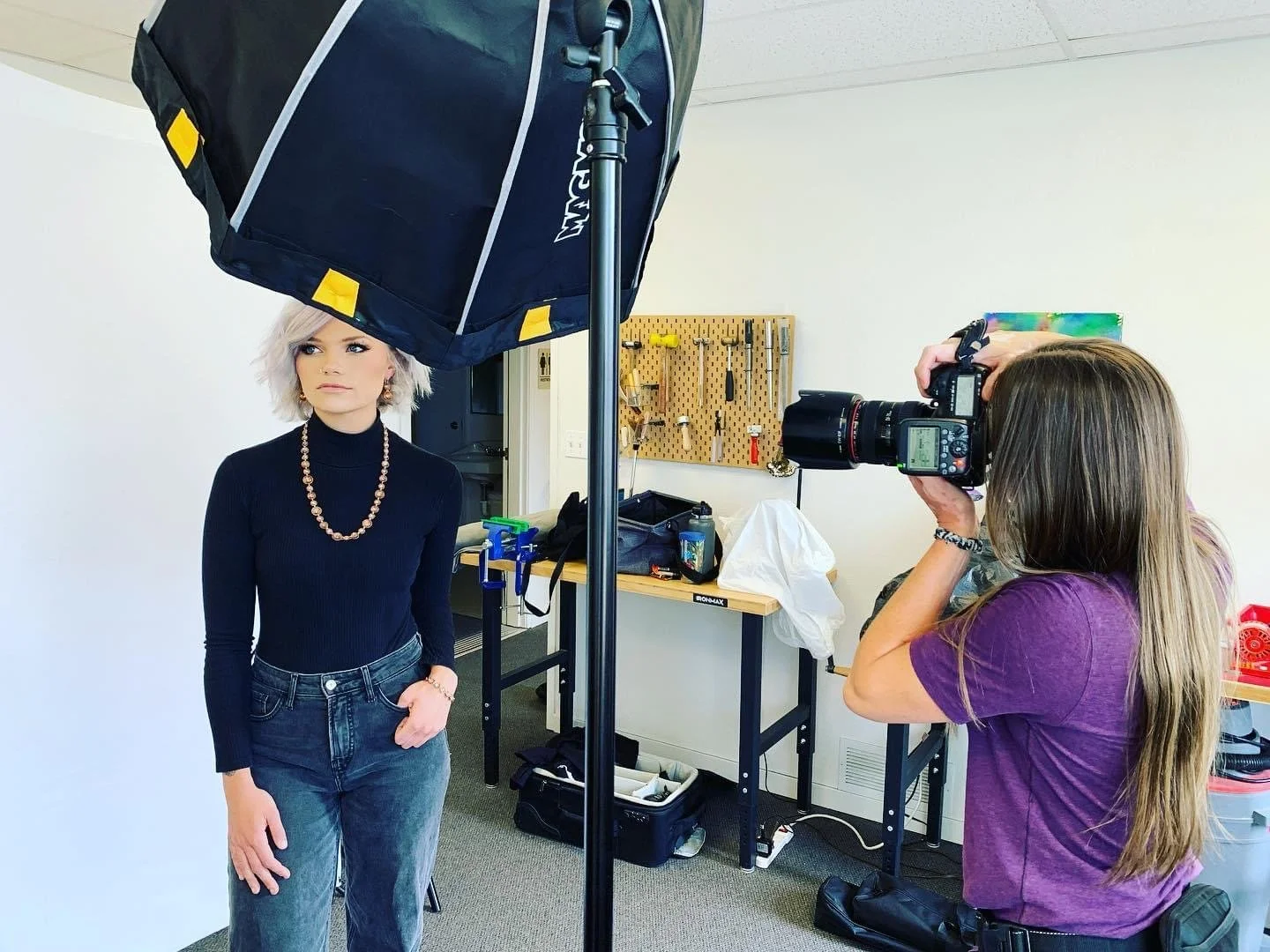 Longmont commercial brand photographer Lisa Doane using studio lighting to capture a jewelry product branding session for Jen LeSea Designs in Colorado.