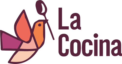 Logo featuring a simplified bird holding a spoon, with the text 'La Cocina' beside it.
