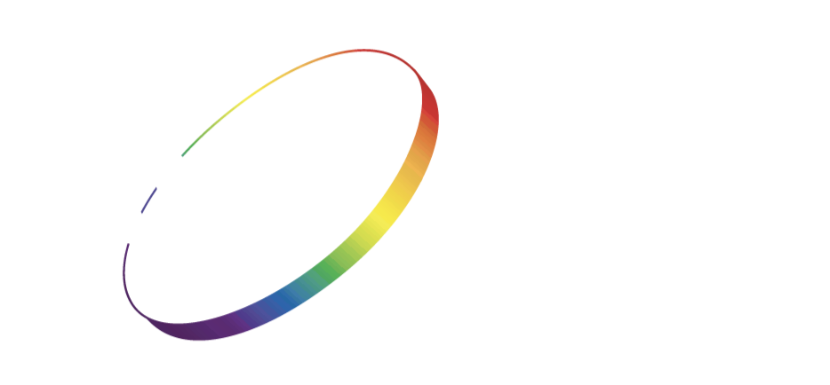 Colorful YouTube logo with a play button in the center.