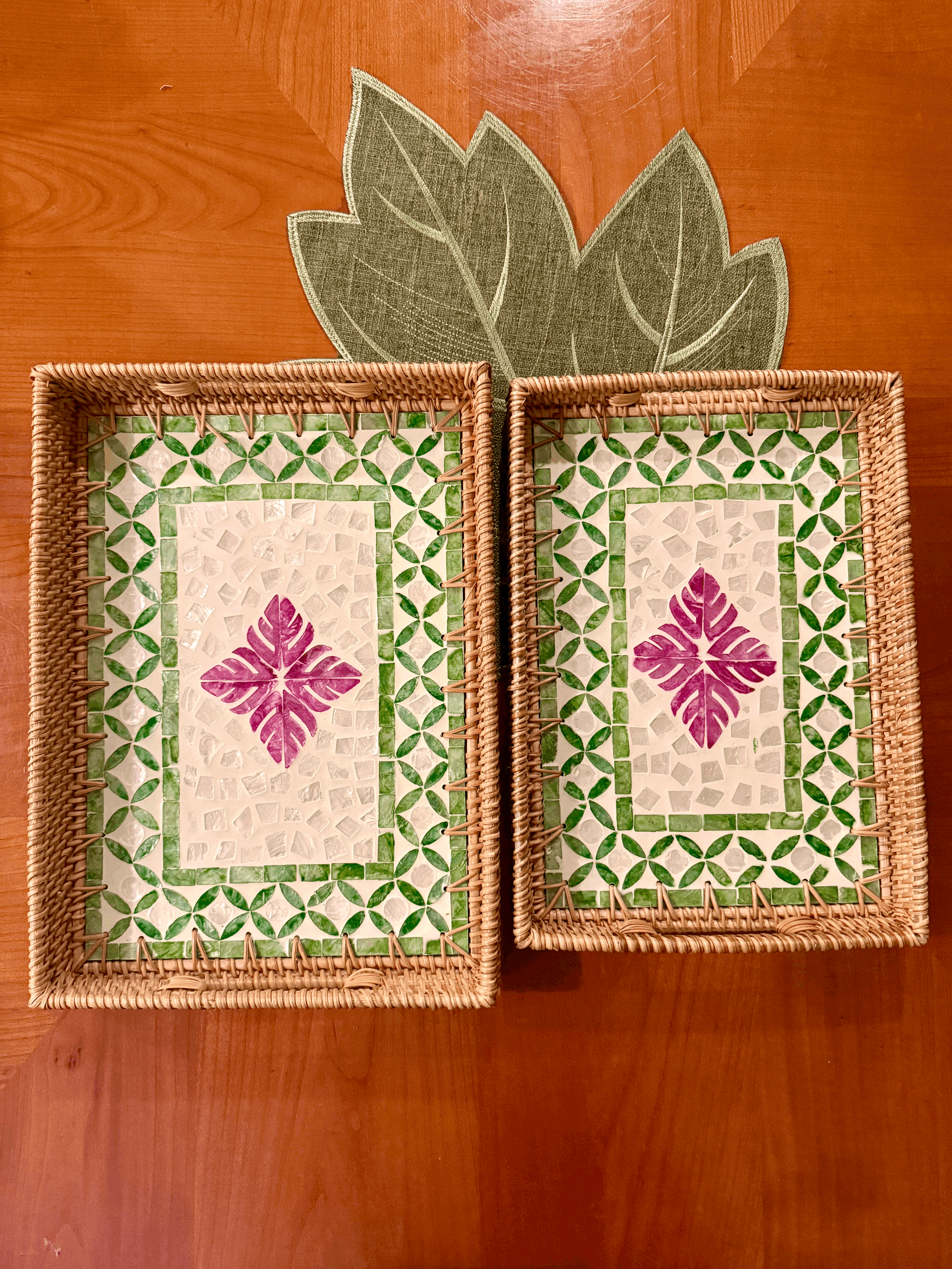 MOP x Rattan Tray Set