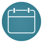 Icono de un calendario en fondo azul