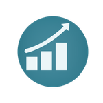 Gráfico de barras con flecha que indica crecimiento