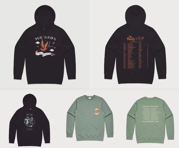 💥The new range of merch from The Waifs Up All Night tour is now available for pre-order! Head to their online store and get yours quick! Delivery from July 10 💥 
https://www.thewaifs.com/store