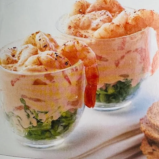 Prawn cocktails served in mini cups