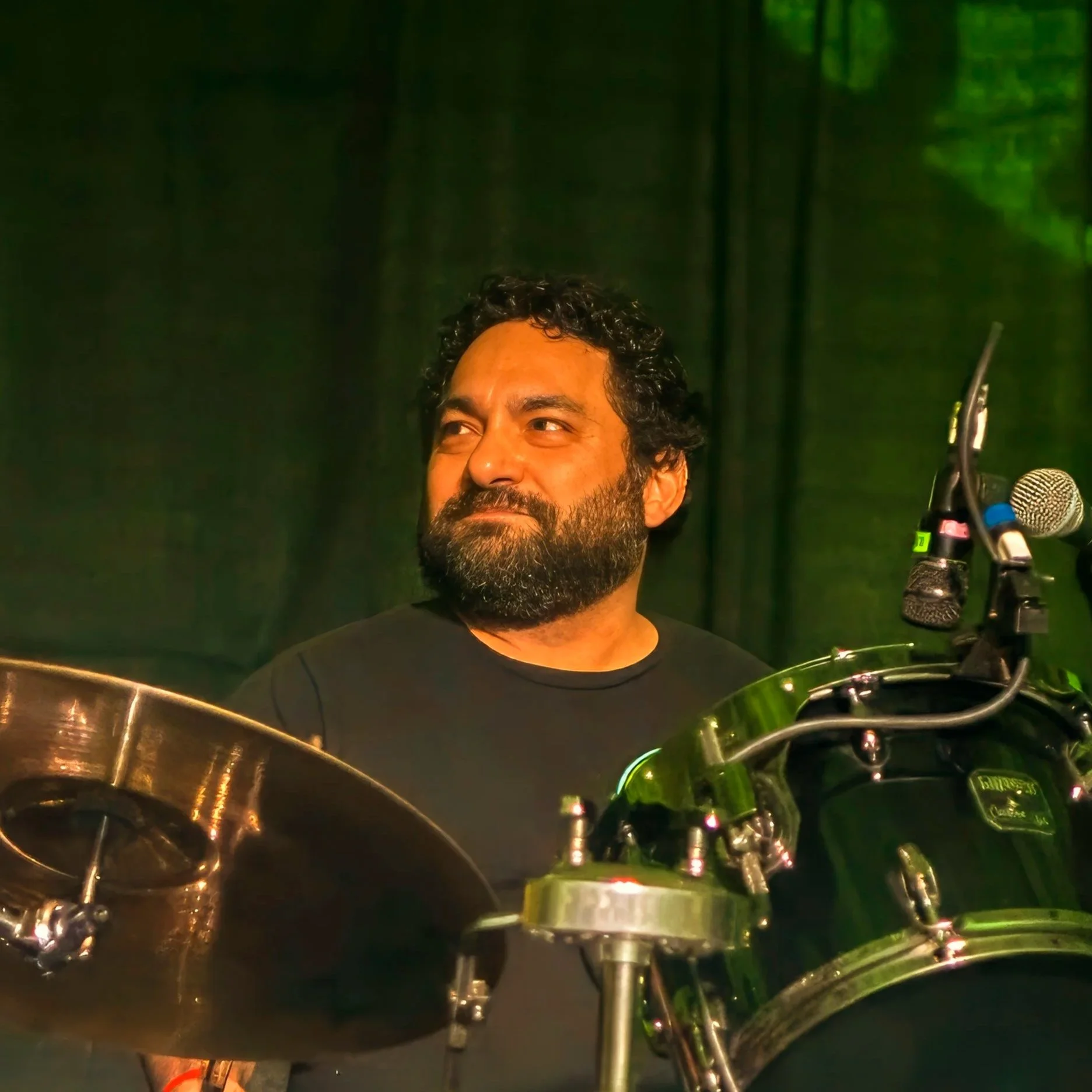Helmut of Sean Daly and The Shams on drums at a St. Patrick's Day show in Portland.