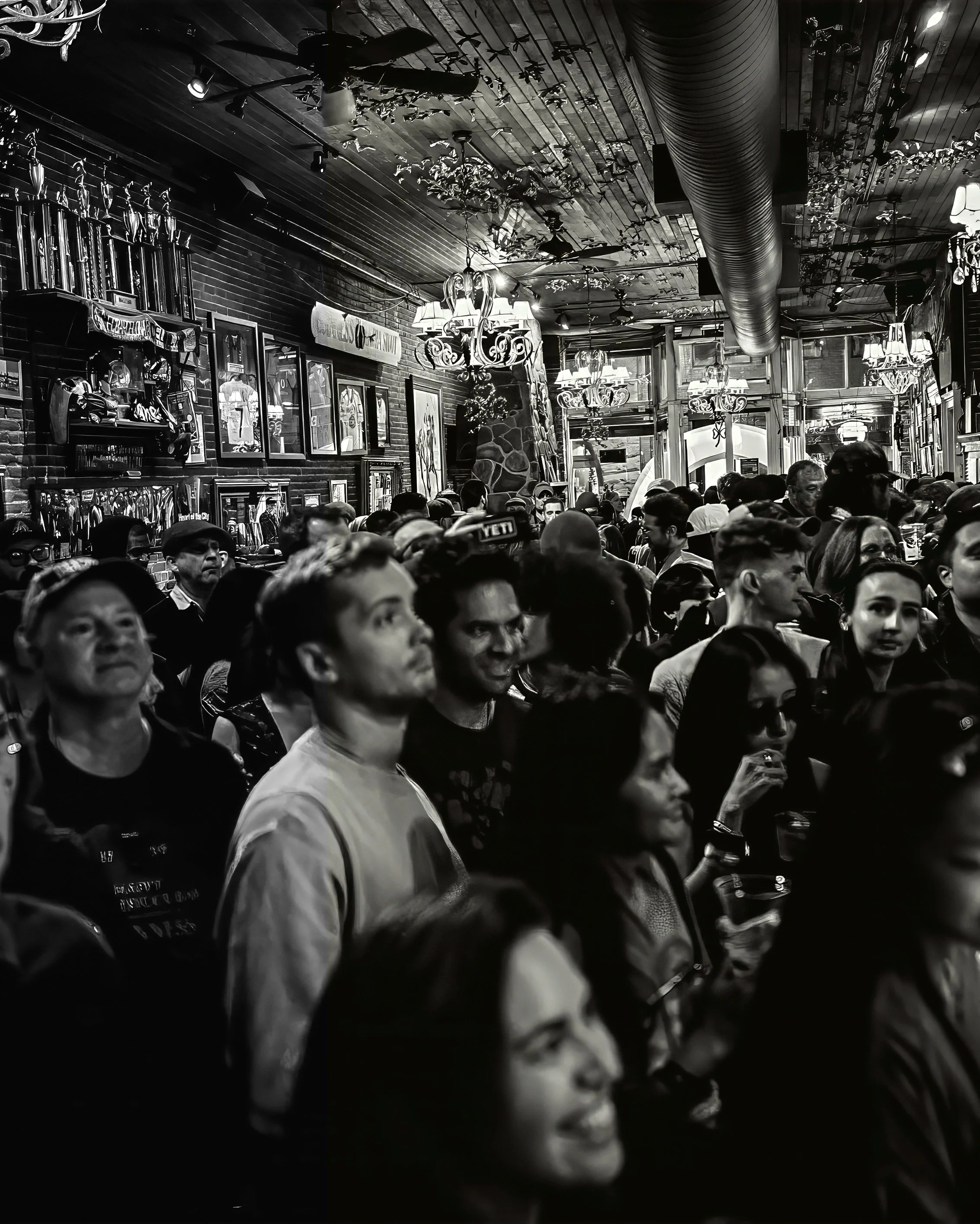 Standing room only at Kell's Irish Pub in Portland — a crowd transfixed during a Sean Daly and The Shams performance.