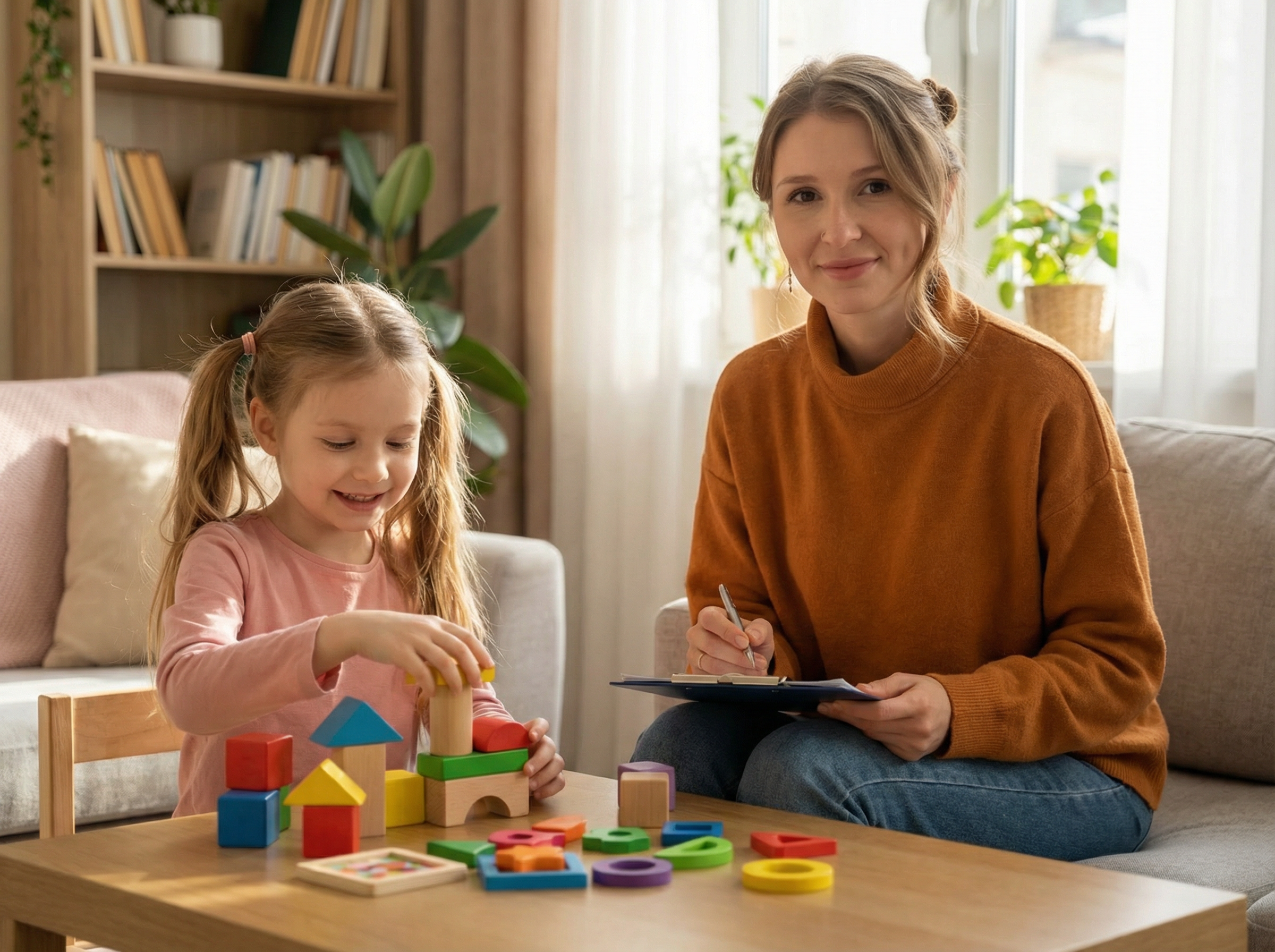 Child in pediatric speech therapy session in San Ramon, California.