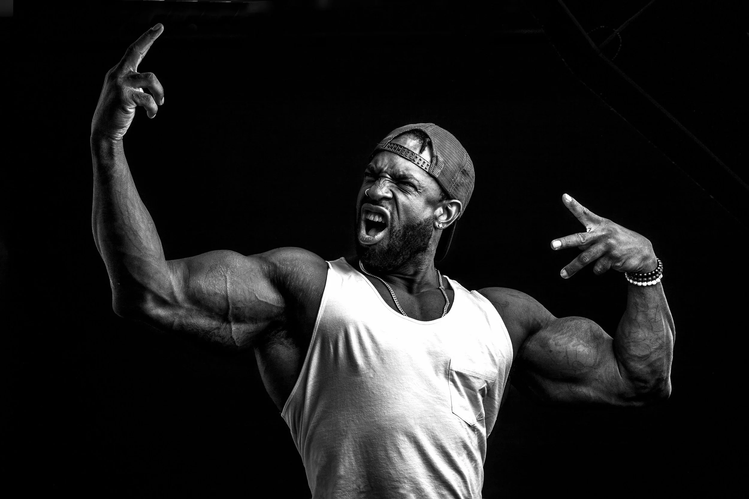 Man showing power and strength