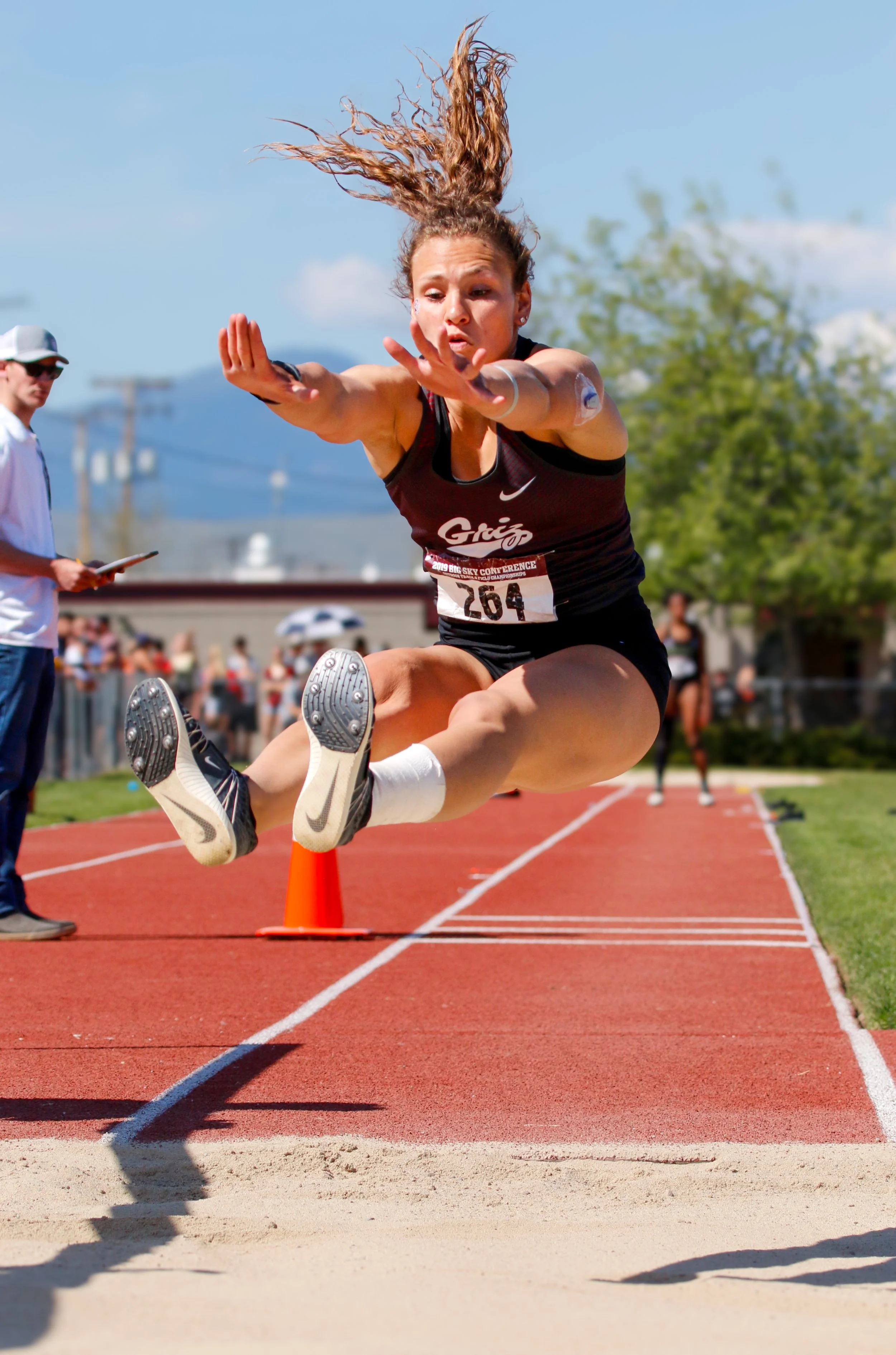University of Montana triple jumper Carla Nicosia competes at the 2019 Big Sky Conference Outdoor Track & Field Championships in Missoula, Mont.