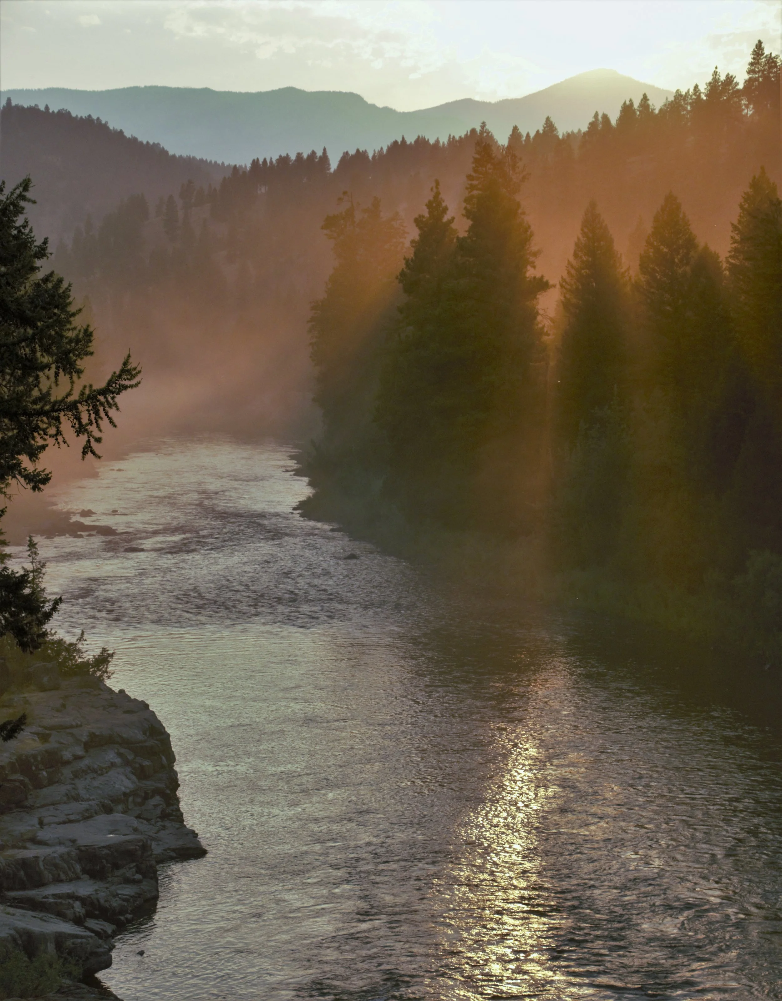Sunset over the Blackfoot River in western Montana. 