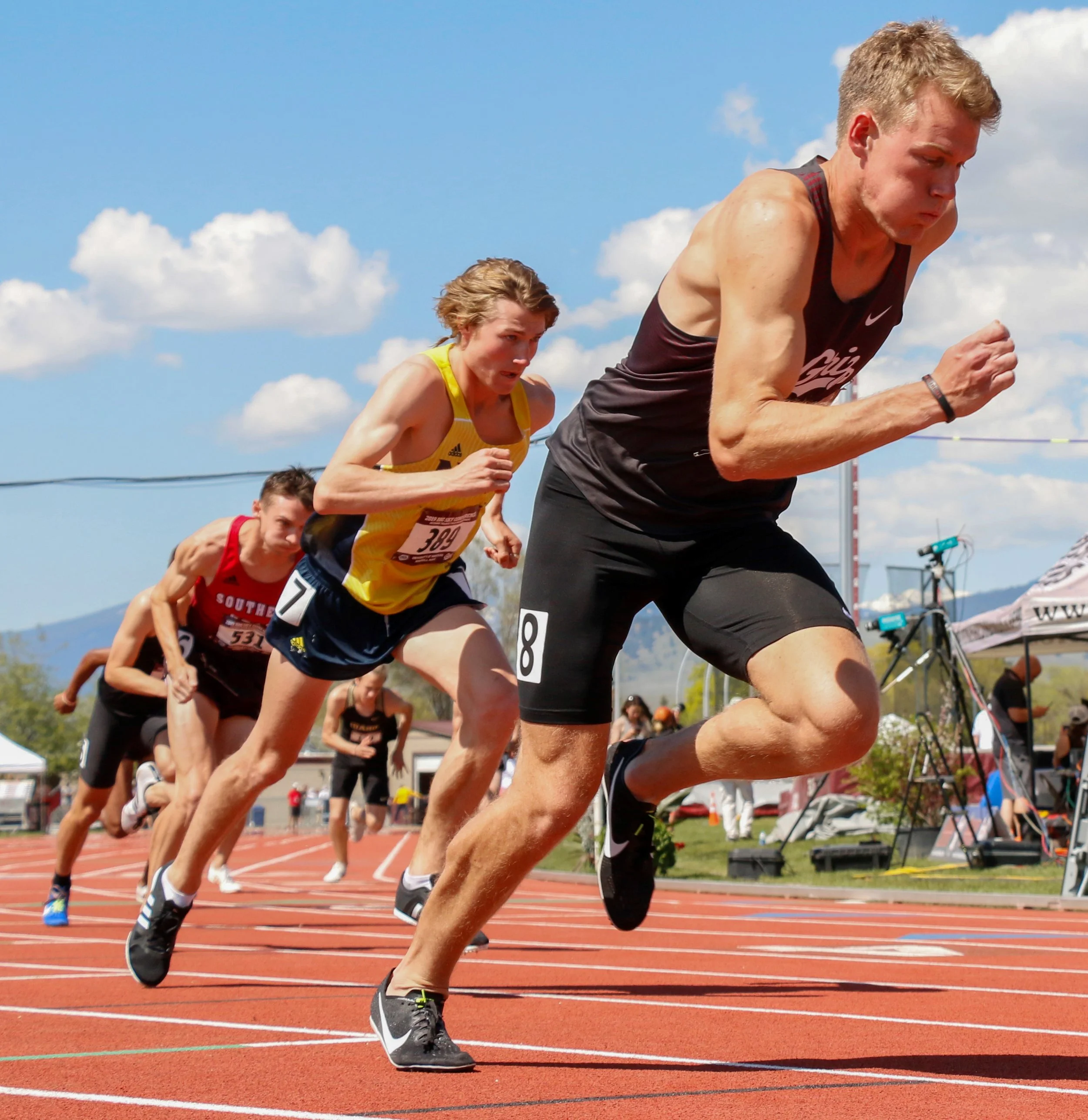 The start of the men's 800 meter final at the 2019 Big Sky Conference Outdoor Track & Field Championships in Missoula, Mont. 