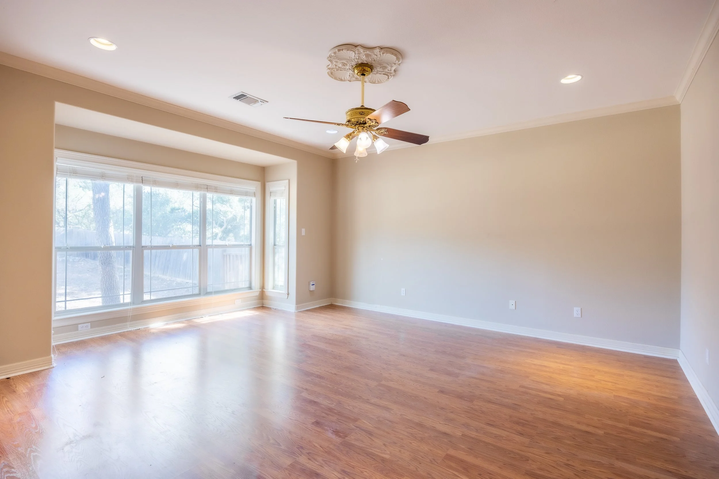 Four spacious bedrooms and three full baths, with three of the bedrooms thoughtfully placed on the primary level. 