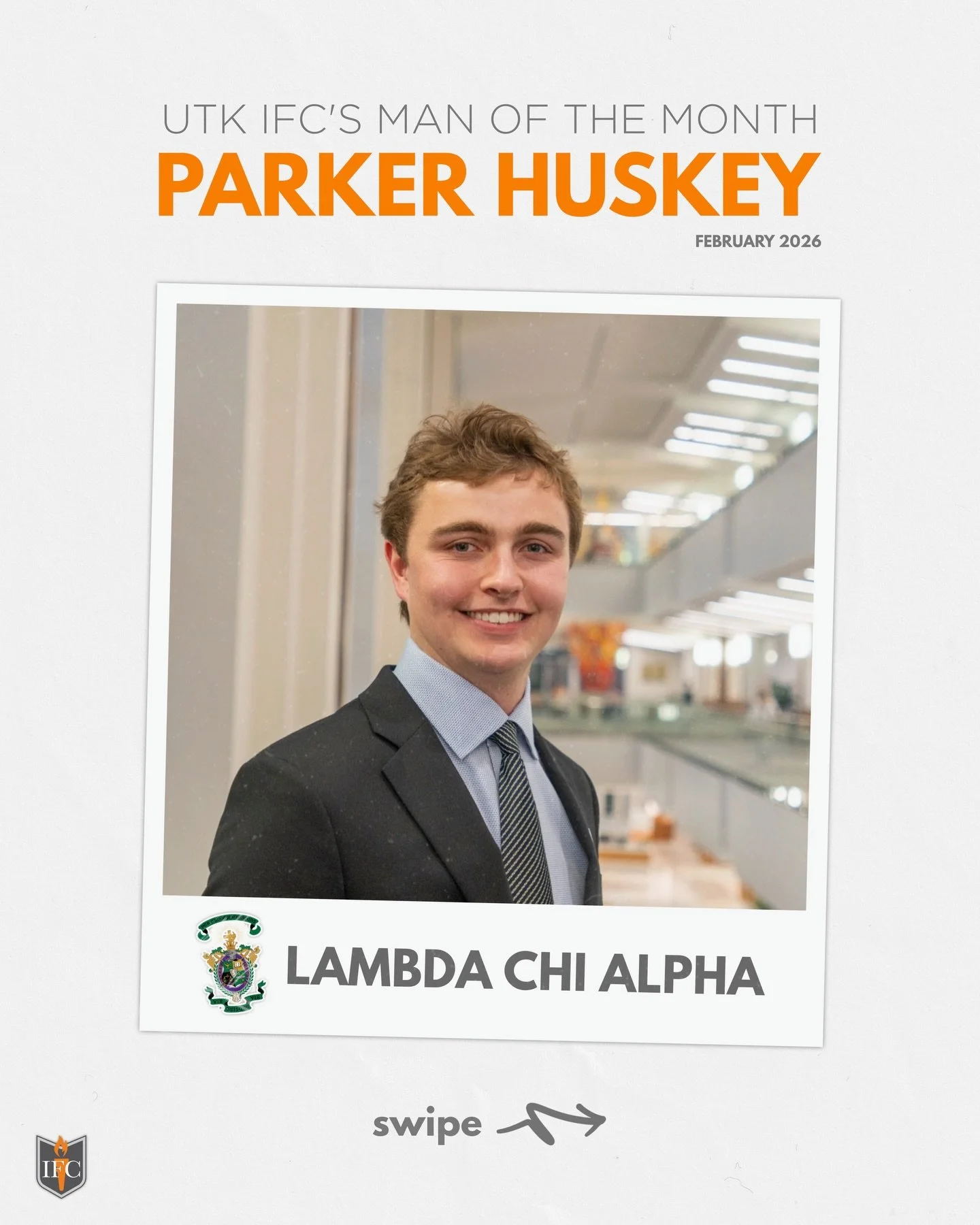 Congratulations to our February 2026 Man of the Month &mdash; Parker Huskey of Lambda Chi Alpha. 🔥

This is a new monthly recognition we&rsquo;ll be highlighting right here.  Each month, chapter presidents will nominate a member from their chapter, 