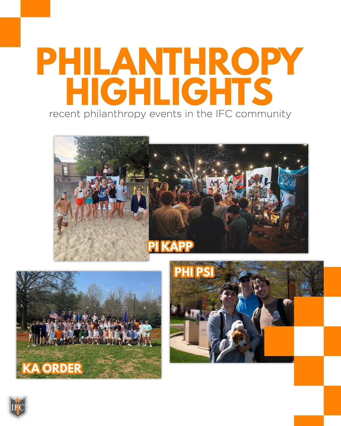 Shoutout to all the philanthropy events from across our community recently 🔥 IFC chapters putting in work where it counts. This is what brotherhood looks like 🔥🍊