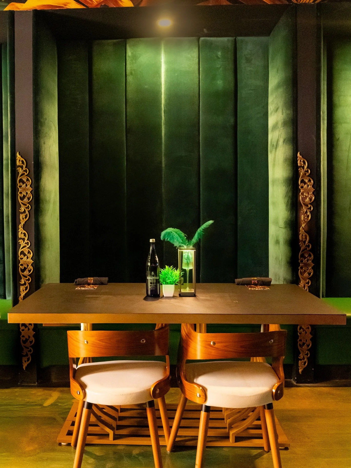 Soft lights. Deep greens. Golden accents.

An intimate setting where every detail is designed to seduce the senses.

This is ESSENCE &mdash; private, refined, unforgettable.

Book your experience / Celebrate in style / Enter the atmosphere

#EssenceE